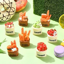 8Pcs 8 Styles Resin Simulation Food&nbsp;DJEW-CJ0001-08