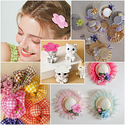 30Pcs 3 Colors Cloth Doll Hat&nbsp;AJEW-SC0031-32
