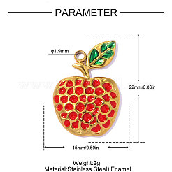 304 Stainless Steel Enamel Pendants&nbsp;STAS-OY017-34G
