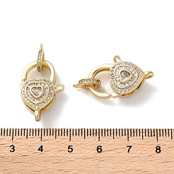 Brass Pave Clear Cubic Zirconia Lobster Claw Clasps&nbsp;KK-M287-07G-B