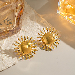 Stainless Steel Sunflower Stud Earrings&nbsp;JL9627