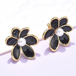 Flower 304 Stainless Steel Stud Earrings&nbsp;EJEW-C142-02G-01