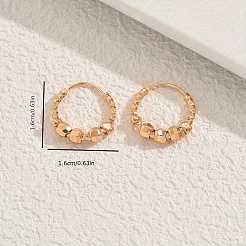 Brass Round Beads Hoop Earrings&nbsp;NG3956