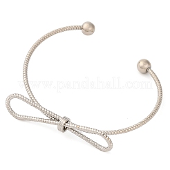 Bowknot Brass Cuff Bangles for Women&nbsp;BJEW-F477-05P