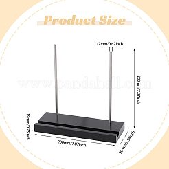 Wood Vinyl Record Slotted Display Stands with Stainless Steel Support&nbsp;ODIS-WH0043-344B