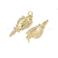 Brass Micro Pave Cubic Zirconia Pendants&nbsp;KK-F892-06G