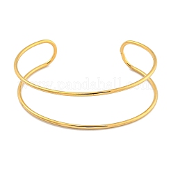 Ion Plating(IP) Hollowed 304 Stainless Steel Cuff Bangles for Women Men&nbsp;BJEW-P331-02G