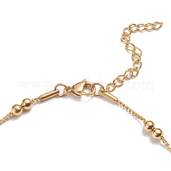 Ion Plating(IP) Stainless Steel Box Chain Anklets&nbsp;AJEW-G024-12G