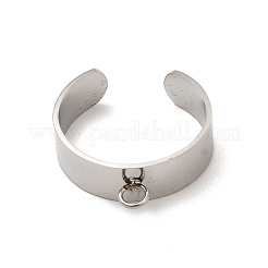 Non-Tarnish 304 Stainless Steel Open Cuff Ring Components&nbsp;STAS-C067-01A-P