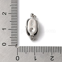 Rhodium Plated 925 Sterling Silver Bayonet Clasps&nbsp;STER-G038-16P