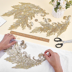 Gold and Silver Thread Silk Embroidered Sequins&nbsp;DIY-WH0816-144A