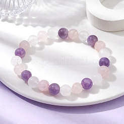 Natural Mixed Gemstone Round Beaded Stretch Bracelets for Women&nbsp;BJEW-JB10086-01