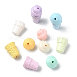 60Pcs 2 Styles Opaque Acrylic Beads&nbsp;SACR-CJ0001-86
