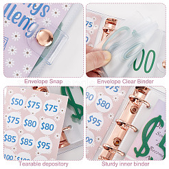 3-Ring 4 Inch PVC Mini Binder Savings Challenge&nbsp;DIY-WH0430-204B