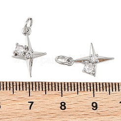 SHEGRACE Brass Micro Pave Clear Cubic Zirconia Pendants&nbsp;XGRQ4N986-735P