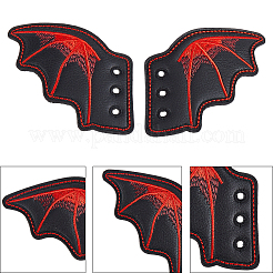 3 Pairs 3 Colors Halloween Imitation Leather Shoe Buckle for DIY Shoe Accessory&nbsp;AJEW-GF0011-81