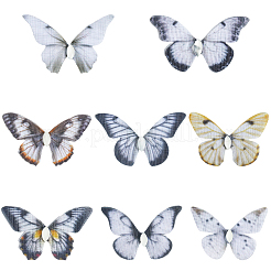 40Pcs 8 Colors Luminous Cloth & Resin Butterfly Ornament Accessories&nbsp;DIY-SP0006-24