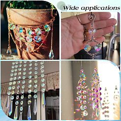 80Pcs Transparent Faceted Glass Connector Charms&nbsp;GLAA-SP0001-88B-02