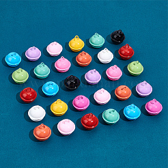 48Pcs 12 Colors Baking Paint Iron Bell Pendants&nbsp;IFIN-NB0001-43
