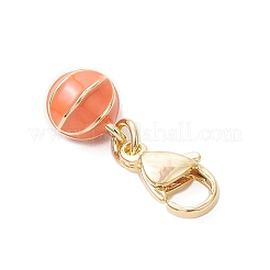 Sports Ball Brass Enamel Pendant Decorations&nbsp;HJEW-JM03651