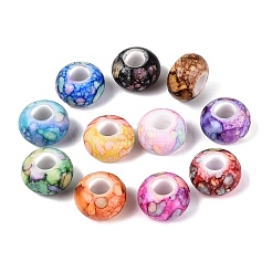 Printed Opaque Acrylic European Beads&nbsp;OACR-Q200-34