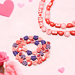 270Pcs 2 Styles Valentine's Day Handmade Polymer Clay Beads&nbsp;CLAY-PA0001-51