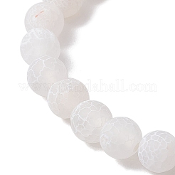 Dyed Natural Weathered Agate Round Beaded Stretch Bracelets&nbsp;BJEW-JB11074