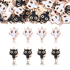 60Pcs 2 Colors Light Gold Alloy Enamel Pendants&nbsp;ENAM-CJ0001-68