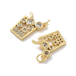 Brass Micro Pave Cubic Zirconia Pendants&nbsp;KK-P325-31G