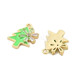 Christmas Theme Brass Micro Pave Cubic Zirconia Pendants&nbsp;KK-L228-30B-G