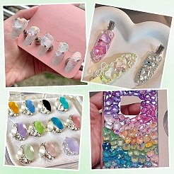 30Pcs 2 Styles Frosted Glass Rhinestone Cabochons&nbsp;FIND-PH0021-95