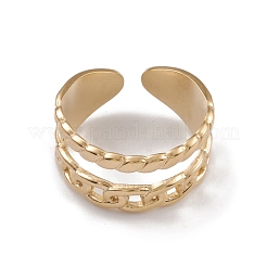 Ion Plating(IP) 304 Stainless Steel Cuff Rings&nbsp;RJEW-G285-82G