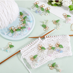 Flower Acrylic Pendant Locking Stitch Markers&nbsp;HJEW-SC00085