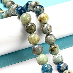 Natural Blue Azurite in Calcite Beads Strands&nbsp;G-NH0003-F01-02