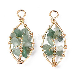 Natural Green Aventurine Pendants&nbsp;G-T131-98B-04