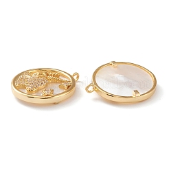 Real 18K Gold Plated Brass Micro Pave Clear Cubic Zirconia Pendants&nbsp;ZIRC-Z007-22F