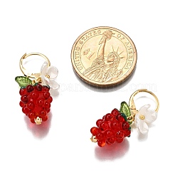 Handmade Lampwork Hoop Earrings&nbsp;EJEW-TA00657