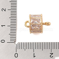 Brass Connector Charms with Clear Glass&nbsp;KK-B100-023G