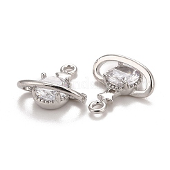 Rack Plating Brass Micro Pave Clear Cubic Zirconia Charms&nbsp;KK-E267-11P