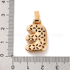 Brass Micro Pave Cubic Zirconia Pendants&nbsp;KK-C076-29E-G01