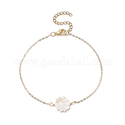 4Pcs 4 Style Natural Shell Beaded Anklets Set&nbsp;AJEW-AN00526
