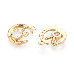 Brass Micro Pave Cubic Zirconia Pendants&nbsp;KK-N263-49G