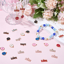 100Pcs 10 Styles Mother's Day Alloy Enamel Charms&nbsp;ENAM-SC0007-87