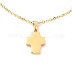 304 Stainless Steel Cross with Evil Eye Pendant Necklaces&nbsp;STAS-B021-05