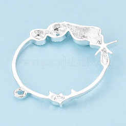 Alloy Open Back Bezel Pendants&nbsp;PALLOY-WH0065-72S