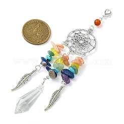 Alloy Woven Web/Net with Feather Pendant Decorations&nbsp;HJEW-TA00116