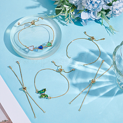 Brass Slider Bracelets Making&nbsp;MAK-UN0001-06G