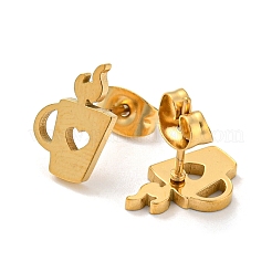 Golden 304 Stainless Steel Stud Earrings for Women&nbsp;EJEW-E294-01G-04