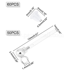 50Pcs Transparent Painless Prevent Allergy Resin Stud Earring Findings with Stainless Steel Findings&nbsp;KY-DC0001-03