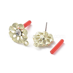 Rack Plating Golden Alloy with Rhinestone Stud Earring Findings&nbsp;EJEW-B036-02G-11